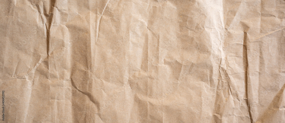 Close up crumpled brown paper texture and background Close up crumpled brown paper texture and background