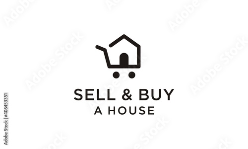 simple sell and buy a house logo