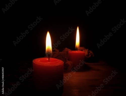 candles in the dark with copy space for text