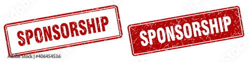 sponsorship stamp set. sponsorship square grunge sign