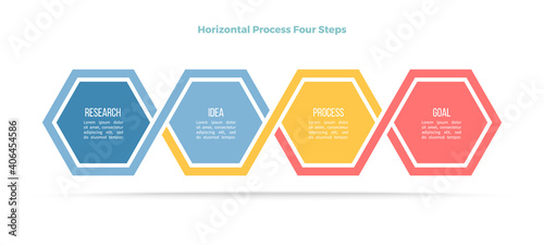 Business process. Timeline infographics with 4 steps, options, sections. Vector template.