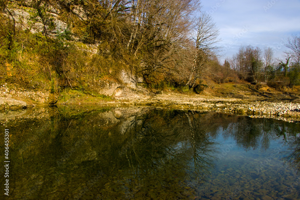 River landscape and view, daylight and outdoor, nature background