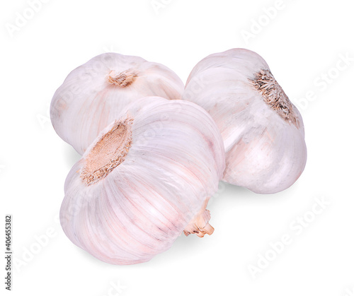 garlic, an isolated on a white background photo