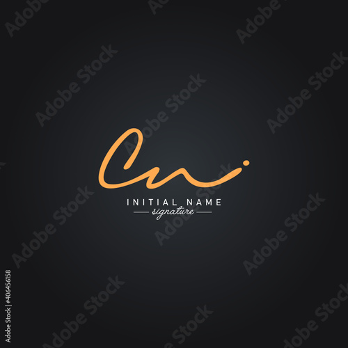 CN Initial Signature Logo - Hand Drawn Signature Logo