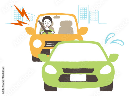 illustration of man driving street