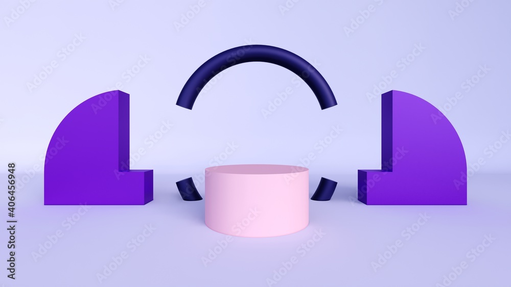 Minimal background, mock up scene with podium for product display. 3d rendering Minimal background, mock up scene with podium for product display. 3d rendering
