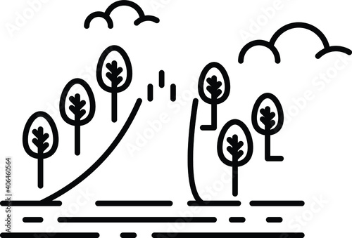 trees, mountain, clouds, landscape,  road