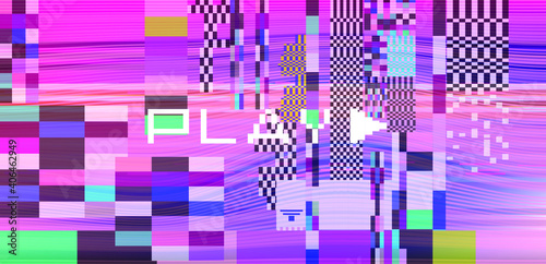 Retro background like in old video tape rewind or no signal TV screen. Back to the 80's-90's style.