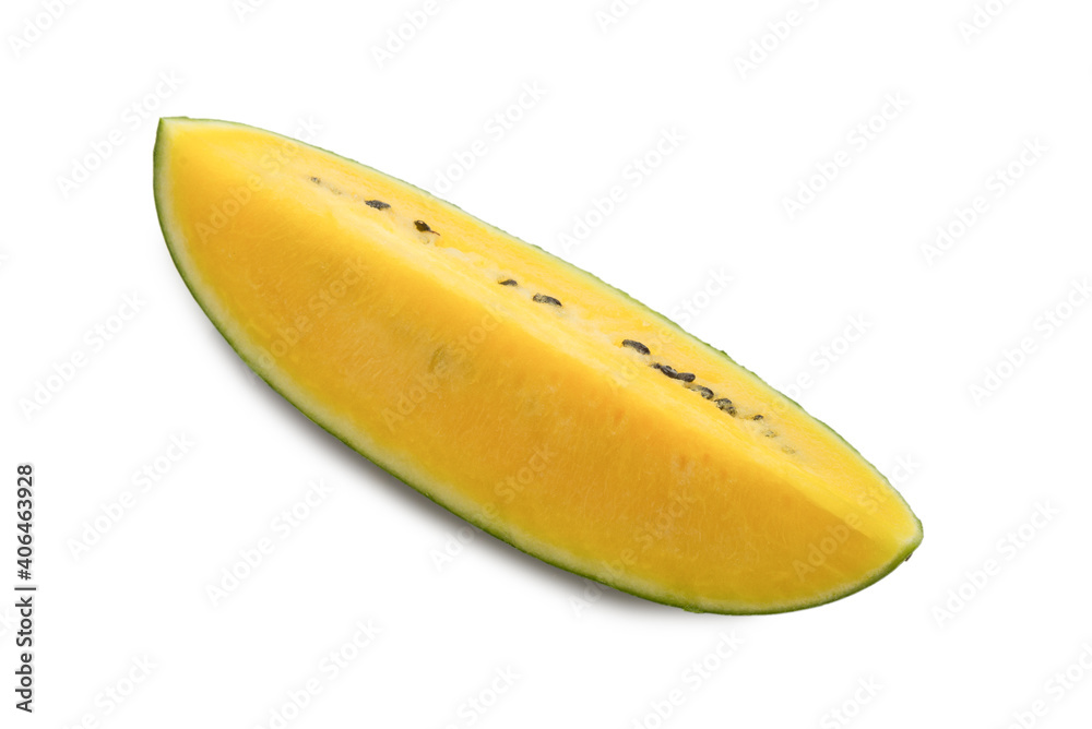 Yellow watermelon isolated.