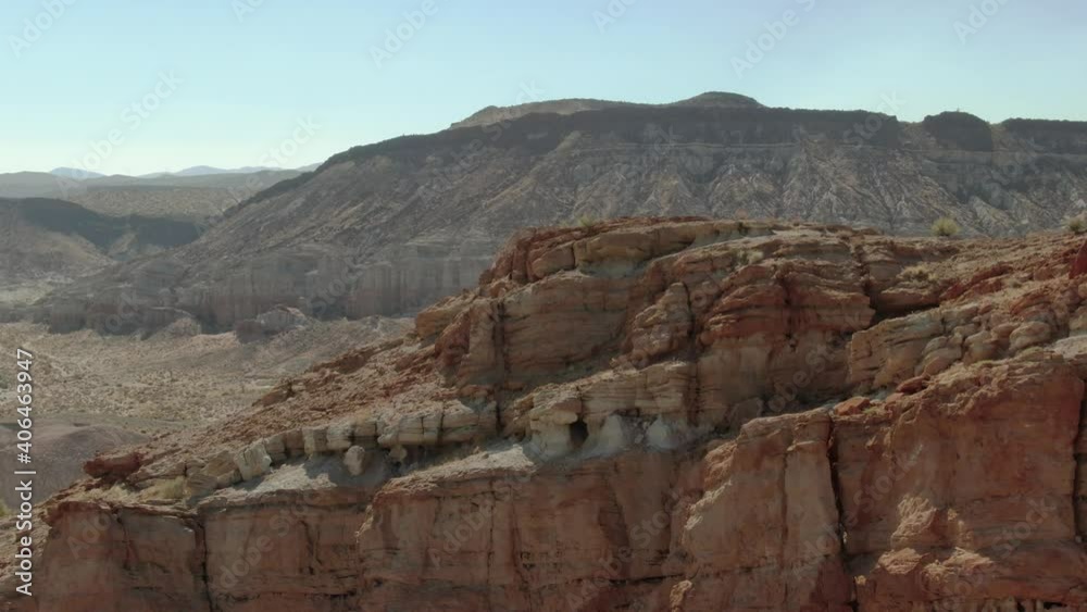 Mojave Desert California Canyons of Sandstone Rock Formation Aerial Shot L Mojave Desert California Canyons of Sandstone Rock Formation Aerial Shot L