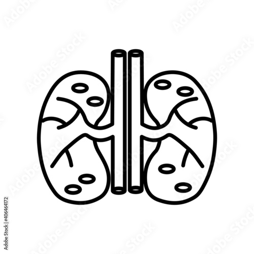 Polycystic kidney infection medical line icon