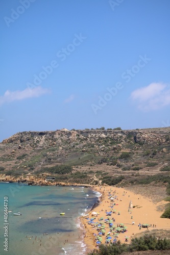 Fototapeta Naklejka Na Ścianę i Meble -  Summer in Ramla Bay of Gozo Island, Malta