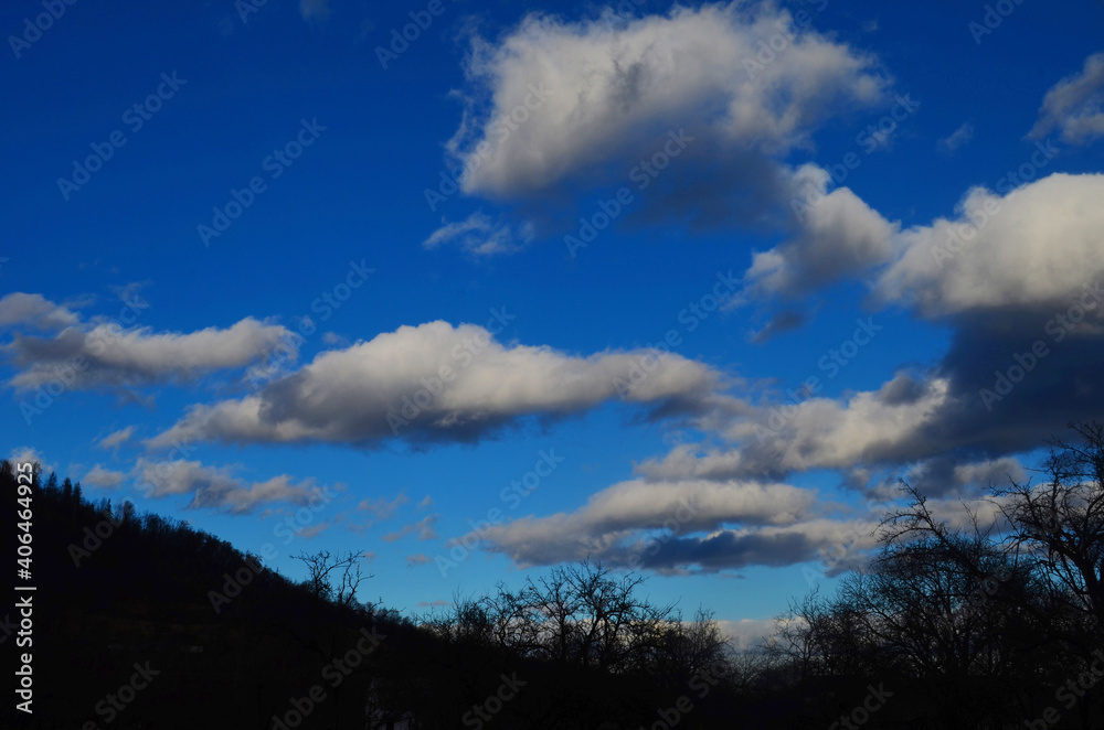 Blue sky and clouds over mount Blue sky and clouds over mount