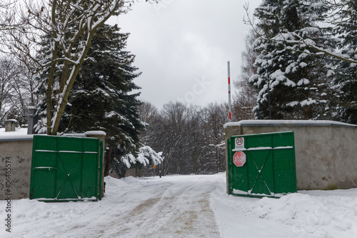 Park Śląski pokryty śniegiem.