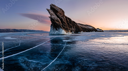 Fotografi Lake baikal at sunset