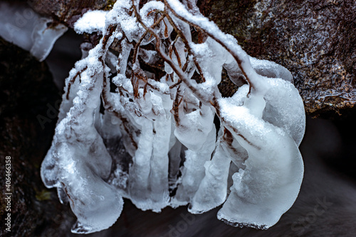 Photography icicles in the snow, nacka, sverige, sweden, stockholm