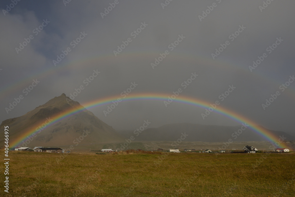 Double Rainbow over Arnarstapi in Snæfellsjökull National Park Double Rainbow over Arnarstapi in Snæfellsjökull National Park