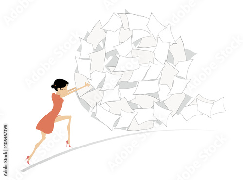 Bild auf Leinwand Hard working woman concept illustration
