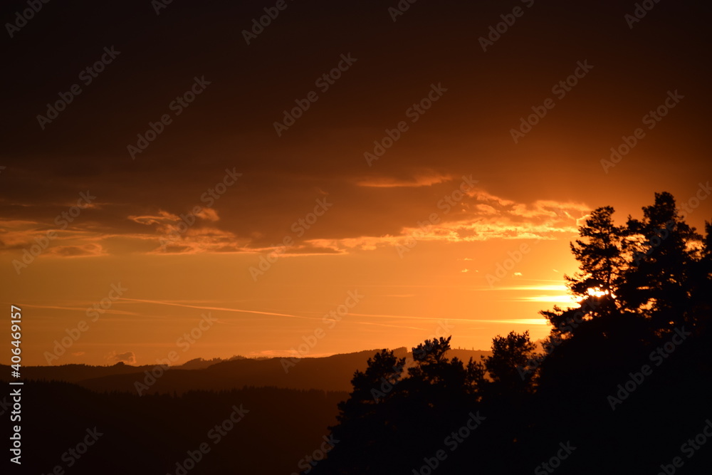 Sunset turns sky orange Sunset turns sky orange