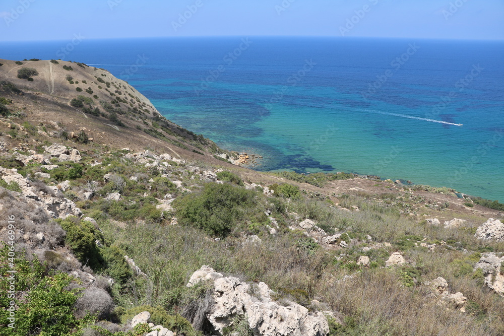 Landscape around Ramla Bay on Gozo Island, Malta Landscape around Ramla Bay on Gozo Island, Malta