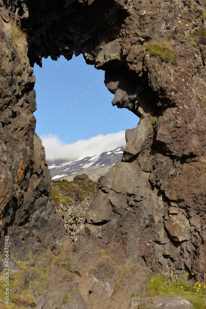 Hole in the rock Snæfellsjökull National Park