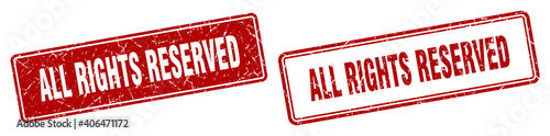 all rights reserved stamp set. all rights reserved square grunge sign