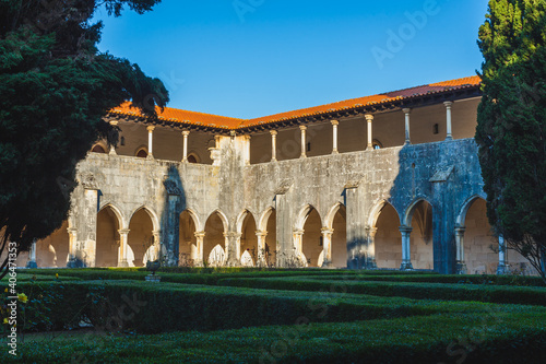 view on a courtyard of an ancient  monastery photo