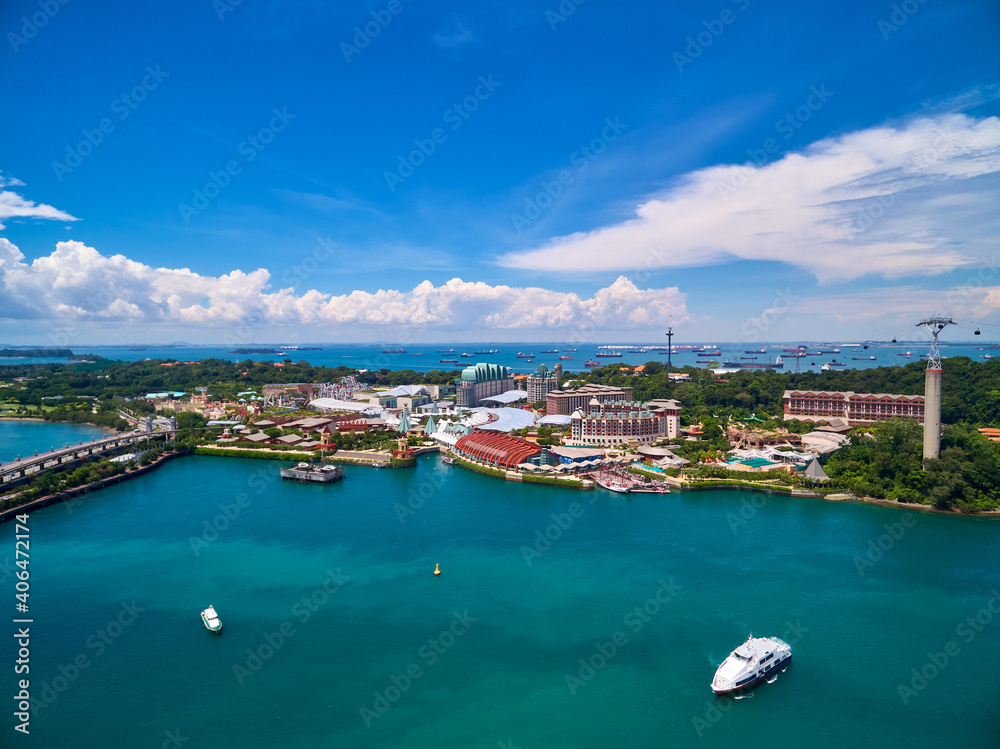 Aerial view of Sentosa, singapore