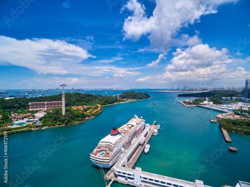 Aerial view of Cruise Bay, singapore photo