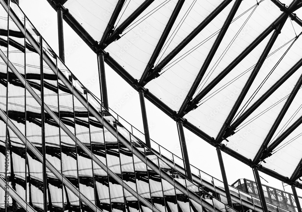 Fototapeta premium Details of Milan - Italy in black and white