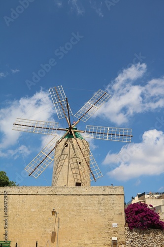 The Windmill Il-Mit  na ta    Kola    in Xag  ra  Gozo Malta