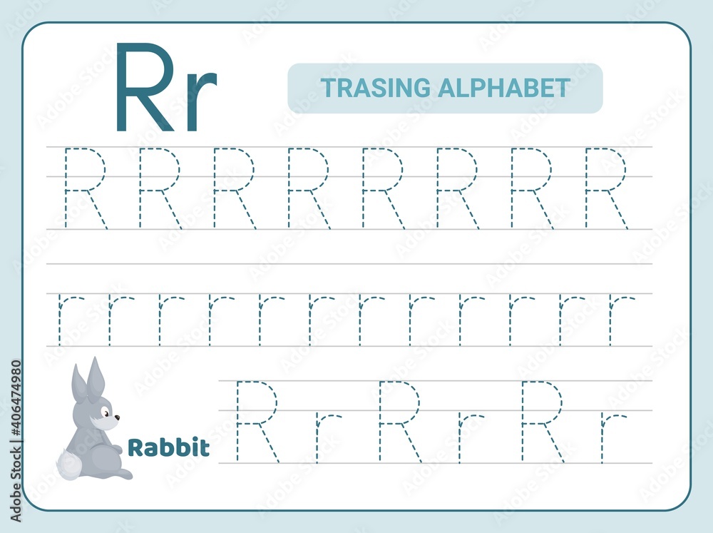 Alphabet tracing practice Letter R. Tracing practice worksheet ...