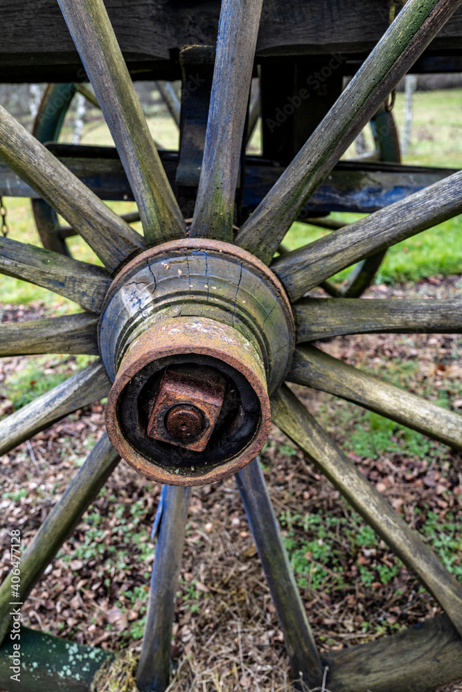 roue en bois d'une vieille betaillere roue en bois d'une vieille betaillere