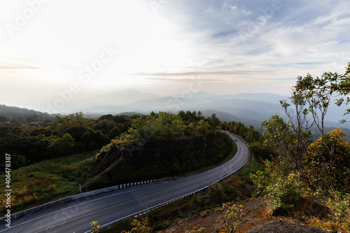 Doi Inthanon view point in the morning, Doi Inthanon National Park, Chiang Mai, Thailand 