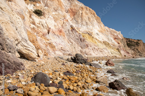 beach and rocks on Milos island, Greece