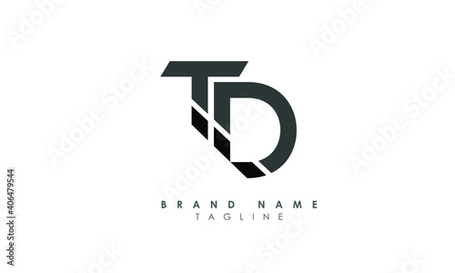 Alphabet letters Initials Monogram logo TD, DT, T and D, Alphabet Letters TD minimalist logo design in a simple yet elegant font, Unique modern creative minimal circular shaped fashion brands