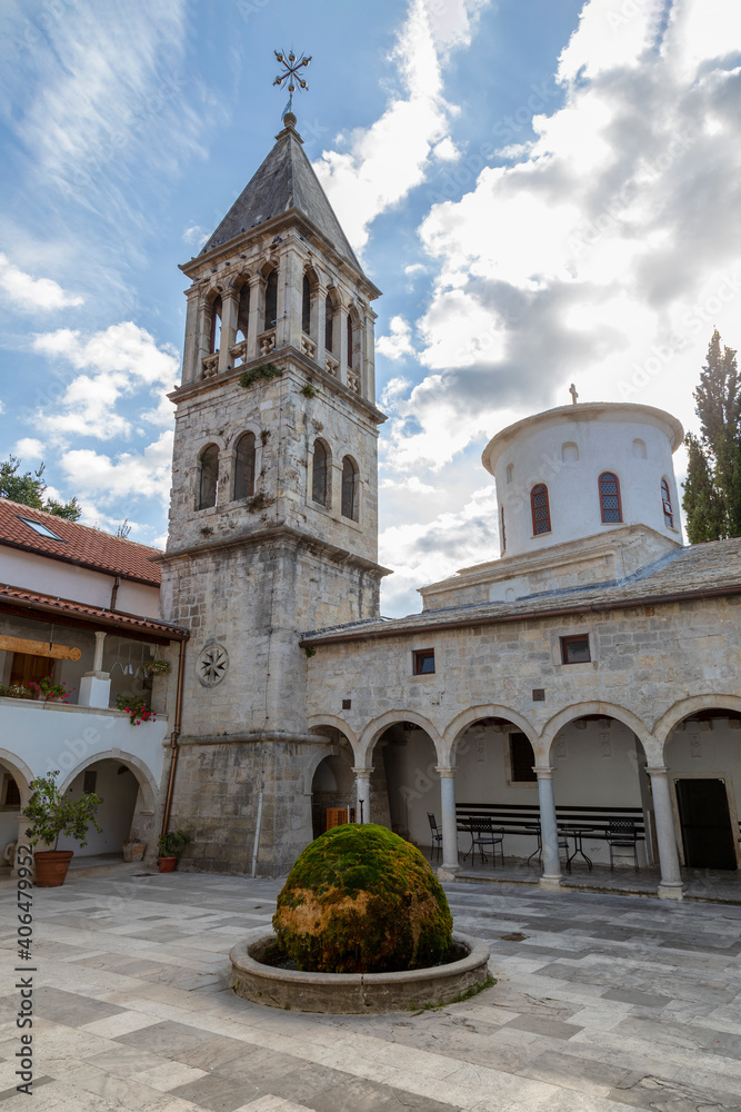 Krka Serbian medieval orthodox monastery. Krka national park, Dalmatia, Croatia.