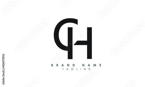 Alphabet letters Initials Monogram logo CH HC, C and H, Alphabet Letters CH minimalist logo design in a simple yet elegant font, Unique modern creative minimal circular shaped fashion brands