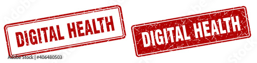 digital health stamp set. digital health square grunge sign