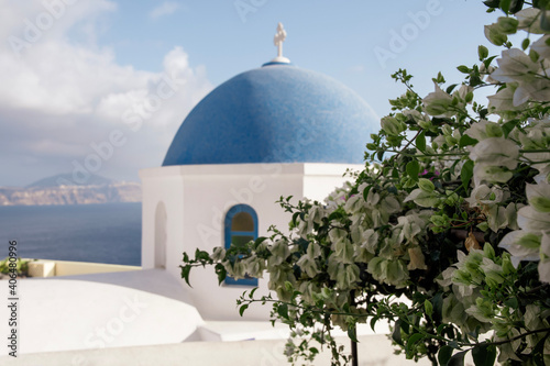 church in oia city on Santorini island, Greece