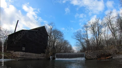 A Time lapse video of Pine Creek Grist Mill and Melpine Schoolhouse 4K photo