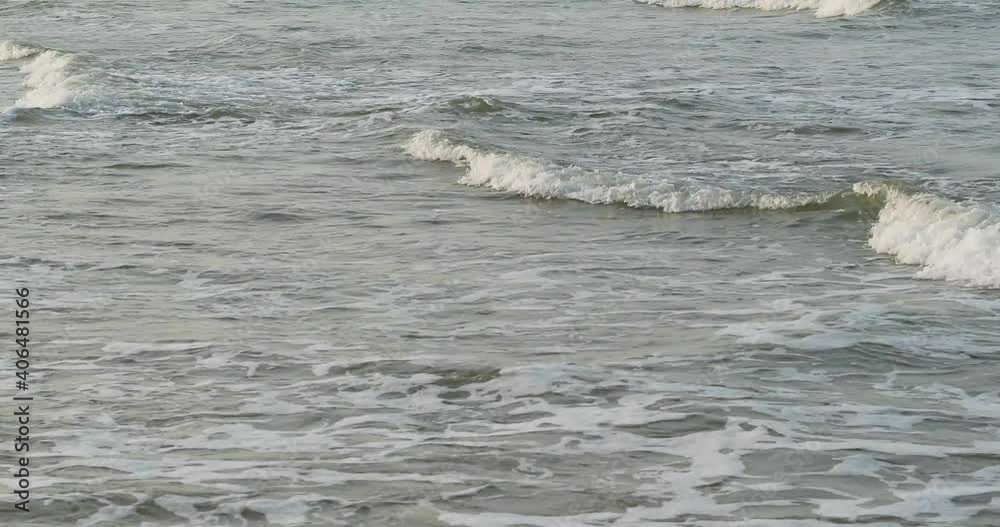 Drone aerial view of Baltic sea waves. Palanga, Lithuania Drone aerial view of Baltic sea waves. Palanga, Lithuania