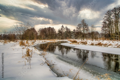The wild Grabia River in central Poland. 