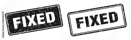 fixed stamp set. fixed square grunge sign