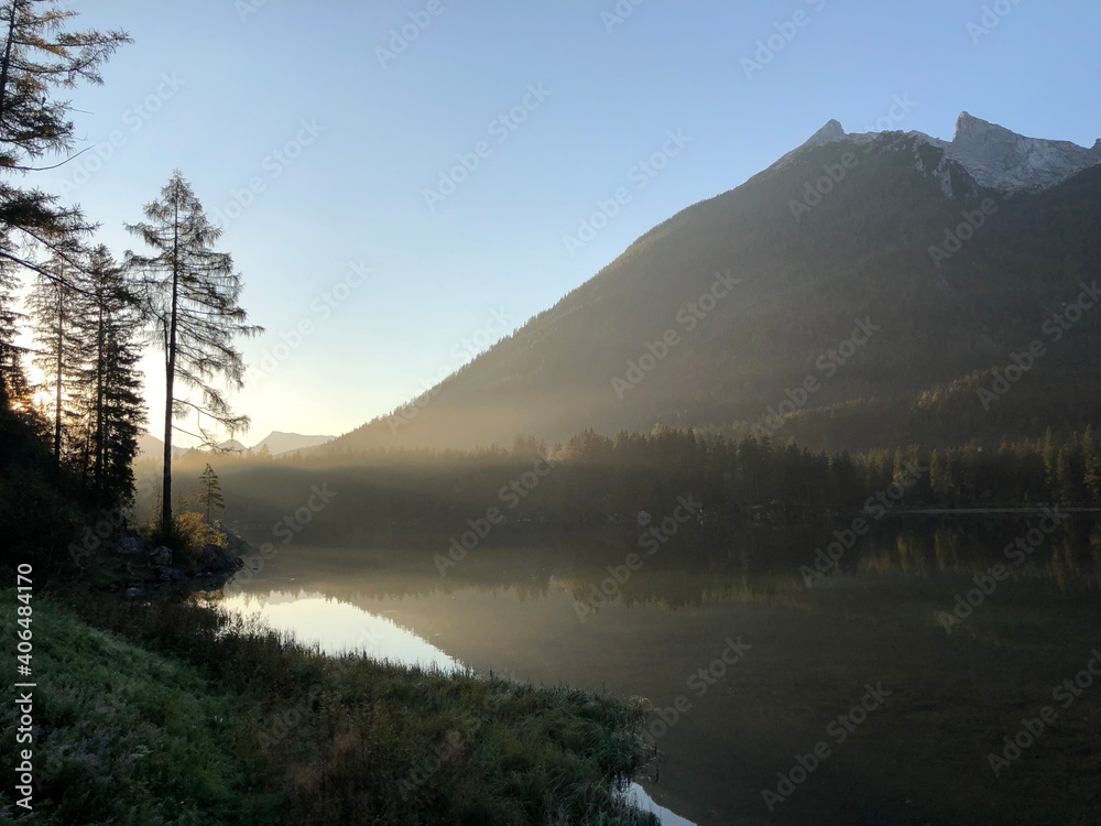 early morning at Hintersee in Bavaria, Germany