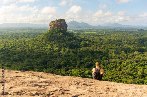person watching sigiriya rock in Sri Lanka 