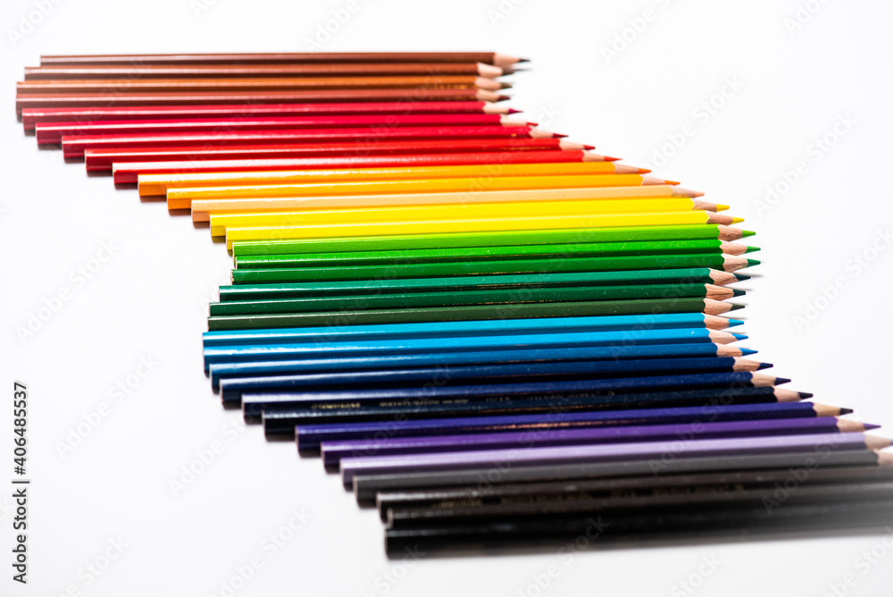 An image of set of color pencils. An image of set of color pencils.