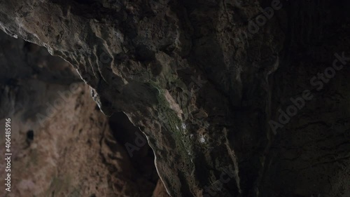 Stone structure inside a cave photo