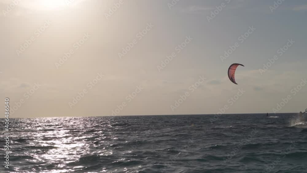 kite surfing in the sea