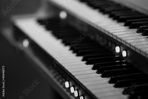 Close-Up of an Organ in a Cathedral Church in Black and White © Ryan Thomas